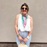 Crisp White Statement Bubble Top