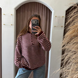 Half Piper Cardigan - Burgundy + Pink