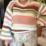 Retro Sherbet Striped Knit Sweater
