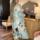 Birds Of A Feather Kimono - Aqua