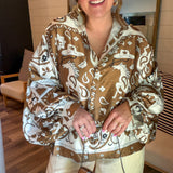 Chocolate Horses Oversized Blouse Top