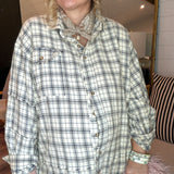 Natural Oversized Plaid Top