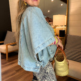 Summer Denim Poncho Jacket