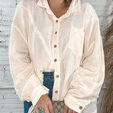 Cloud Gauze Button Down Top