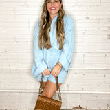 Sophisticated Soft Button Down Set - Oxford Blue