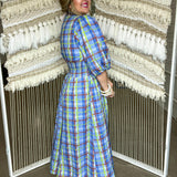 Poppy Plaid Midi Dress