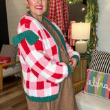 Christmas Ribbon Open Front Cardigan
