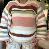 Retro Sherbet Striped Knit Sweater