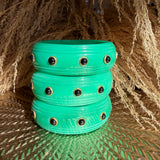 Rosa Jade And Black Onyx Resin Bangle