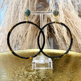 Bone Stud Hoop Earrings - Abalone #1
