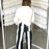 Colette Cropped Wide Pants - Black + White