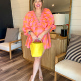 Alicia Romper - Orange + Pink Gingham