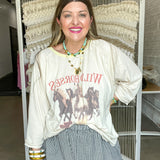 Wild Horses Oversized Graphic Tee  - Khaki