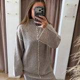Chocolate Twist Sweater Dress - Light Mocha
