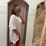 Latte Love Lace Mini Skirt - Red