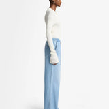 Pull On Wide Leg Jeans with Elastic Band - Hana