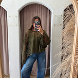 Olive Party Poncho Top