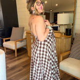 Chocolate Mousse Plaid Maxi Dress