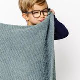 Chenille Small Blanket - Ocean Blue