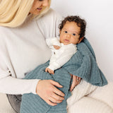 Chenille Small Blanket - Ocean Blue