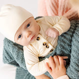 Chenille Small Blanket - Ocean Blue
