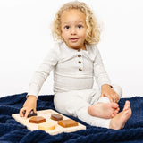 Chenille Small Blanket - Navy