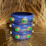 Renee Bangle In Lapis Resin And Malachite Stones