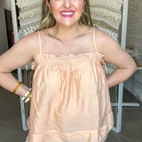 Summer Fling Ruffle Tank Top - Cantaloupe