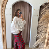 Holiday Plaid Pants - Red