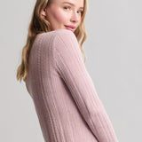 Cozy Chic Ultra Lite Cable Knit Cardigan - Teaberry