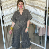 Free Style Mineral Wash Jumpsuit - Ash Black