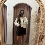 Latte Love Lace Mini Skirt - Espresso