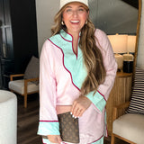 Western Barbie Color Block Dress - Pink