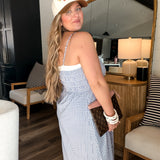 Clear Skies Gingham Maxi Dress - Blue