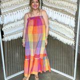 Old Money Plaid Maxi Dress - Multi