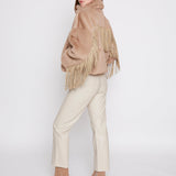 Moonlight Fringe Fur Jacket - Taupe