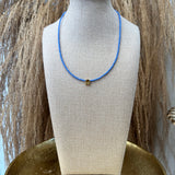 Mini Horse Shoe Necklace - Blue