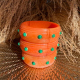 Rosa Coral And Jade Resin Bangle