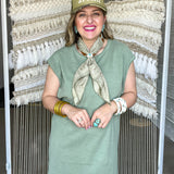 Relaxed T-Shirt Mini Dress - Sage Green