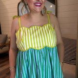Key Lime Scallop Maxi Dress