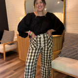 Brownie Chocolate Plaid Pants