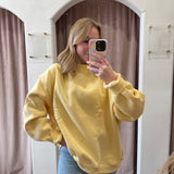 Yellow Reversible Mock Neck Sweatshirt