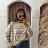 Boyfriend Stripe Long Sleeve Tee - Butter