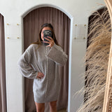 Chocolate Twist Sweater Dress - Light Mocha