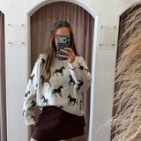 Roaming Horses Shadows Sweater - Cream