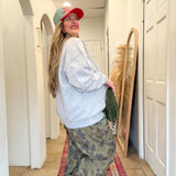 Oversized Polo Collared Pullover - Heather Gray