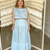 Hues Of Blue Eyelet Top