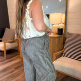 City Chic Checkered Pants - Midnight