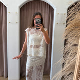 Made To Mesh Sequin Top - Cream