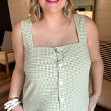 Everly Mini Dress - Field Green Gingham